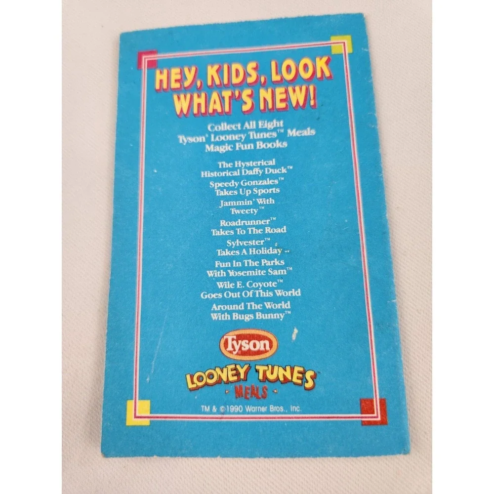 Vintage 1990s Tyson Looney Tunes‎ Cartoon Booklet Project Coin Rub Book Pamphlet